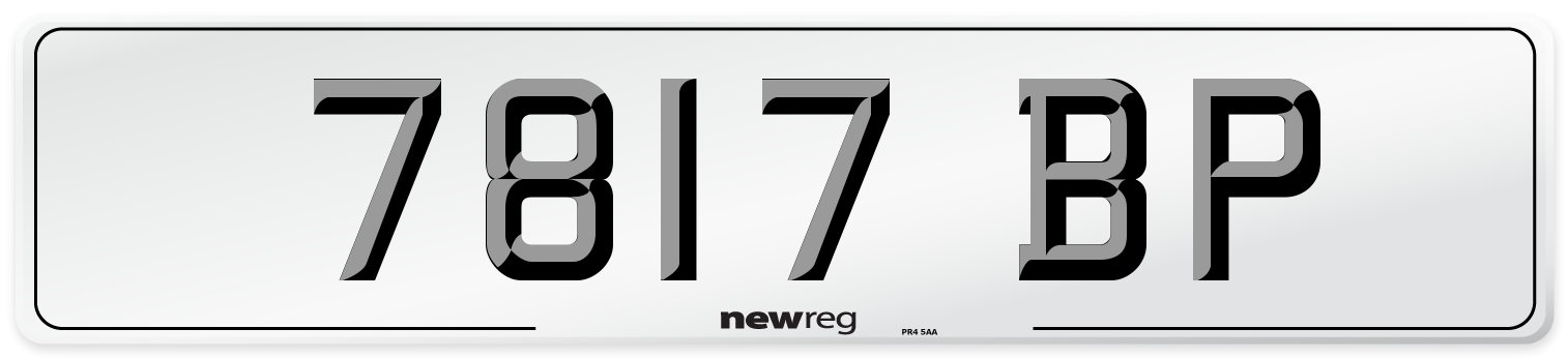 7817 BP Number Plate from New Reg